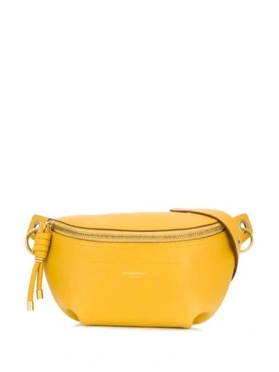 GIVENCHY LOGO EMBOSSED BELT BAG - 黄色