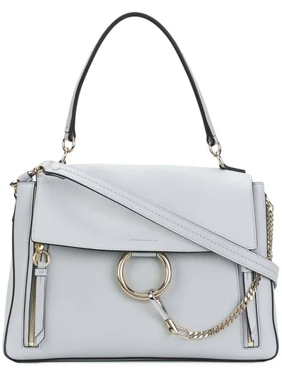 Shop Chloé Faye Day Medium Shoulder Bag - Farfetch In Grey
