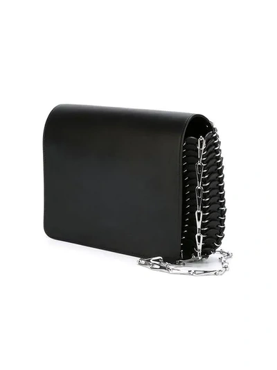 Shop Paco Rabanne Chain Mail Trim Shoulder Bag In Black