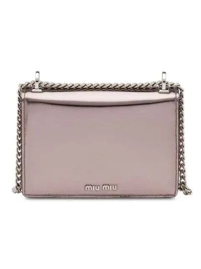 Shop Miu Miu 'miu Confidential' Metallic-schultertasche