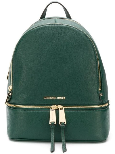 Shop Michael Michael Kors Medium Rhea Backpack In Green