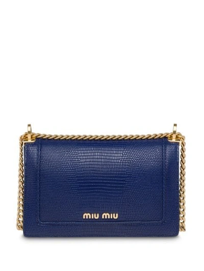 Shop Miu Miu 'miu Confidential' Schultertasche In Blue