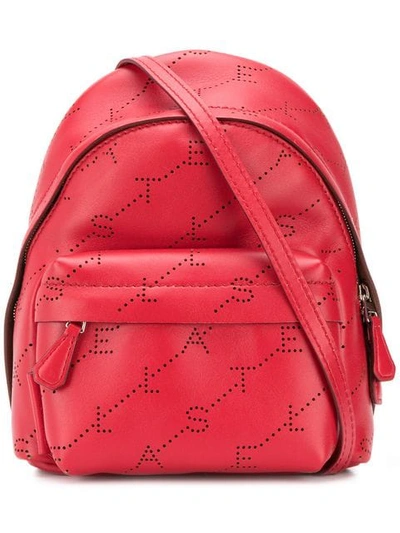 Shop Stella Mccartney Mini Monogram Backpack In Red