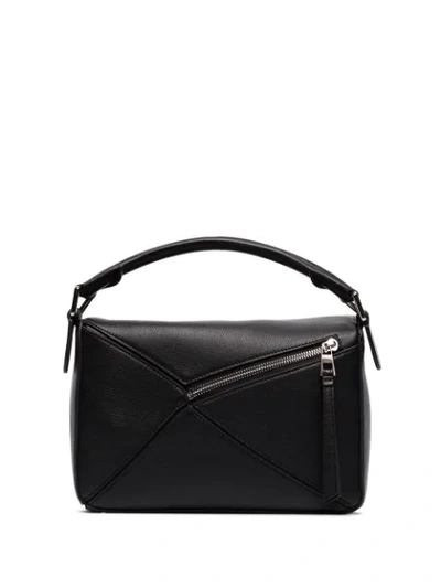 Shop Loewe Small Puzzle Shoulder Bag In Black