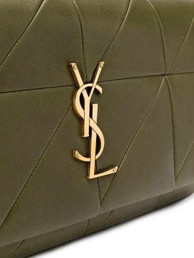 Shop Saint Laurent Quilted Shoulder Bag In 3209 Green