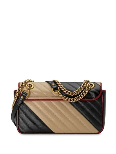 Shop Gucci Gg Marmont Shoulder Bag In Black