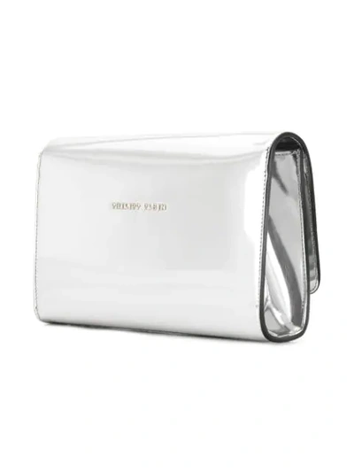 Shop Philipp Plein It Is For You Clutch In Silver