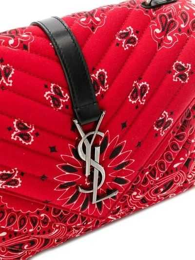 Shop Saint Laurent Bandana Fabric Shoulder Bag In Red