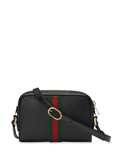 Shop Gucci Mini Ophidia Gg Shoulder Bag In Black