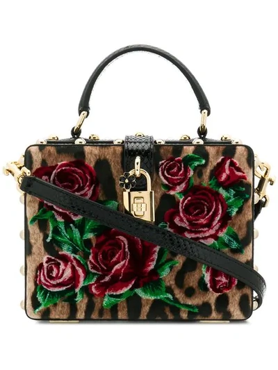 Shop Dolce & Gabbana Rose Box Tote In Neutrals