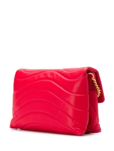 Shop Escada Quilted Heart Shoulder Bag In A650 Red Ruby
