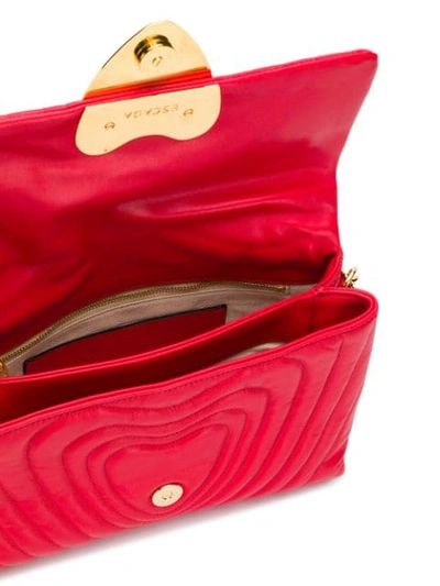 Shop Escada Quilted Heart Shoulder Bag In A650 Red Ruby