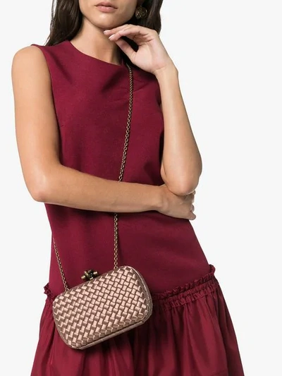 Shop Bottega Veneta Pink Chain Knot Shoulder Bag