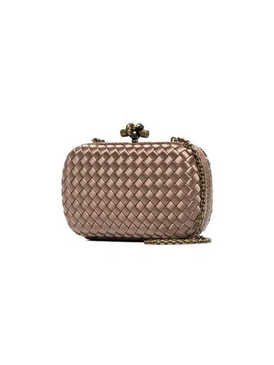 Shop Bottega Veneta Pink Chain Knot Shoulder Bag