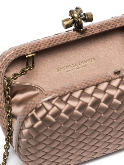 Shop Bottega Veneta Pink Chain Knot Shoulder Bag