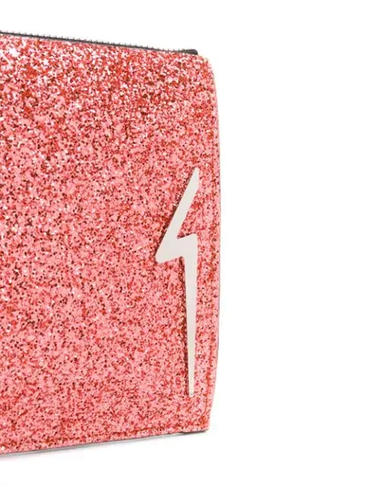 Shop Giuseppe Zanotti G-glitter Clutch In Pink