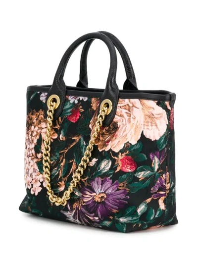 Shop Dolce & Gabbana Capri Iguana Shopping Bag In Black