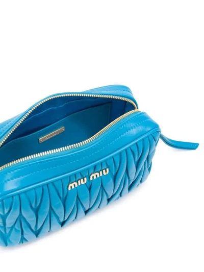 Shop Miu Miu Matelassé Shoulder Bag In Blue