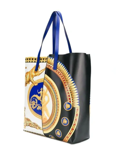 Shop Versace Baroque Print Tote Bag - Black