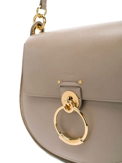 Shop Chloé Tess Shoulder Bag In Grey