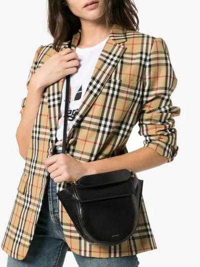 Shop Wandler Mini Hortensia Leather Shoulder Bag In Black