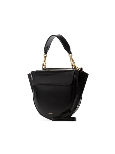 Shop Wandler Mini Hortensia Leather Shoulder Bag In Black