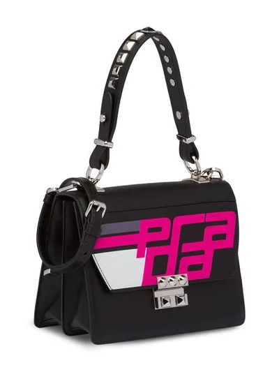 Shop Prada Elektra Leather Bag In Black