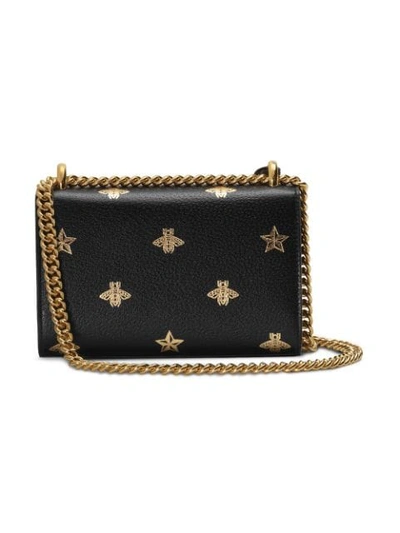 Shop Gucci Padlock Bee Star Small Shoulder Bag In Black