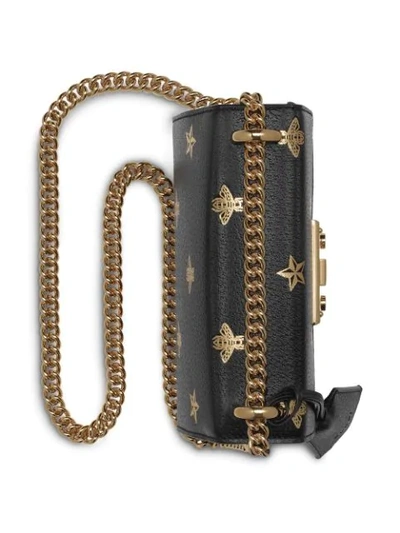 Shop Gucci Padlock Bee Star Small Shoulder Bag In Black