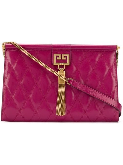 Shop Givenchy Medium Gem Quilted Bag In Purple