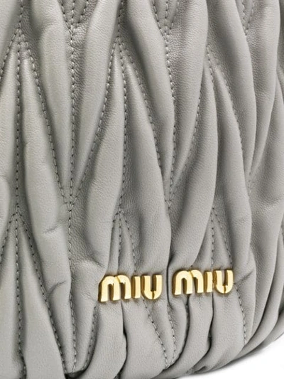 Shop Miu Miu Matelassé Shoulder Bag - Grey