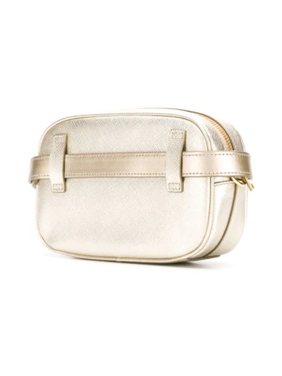 Shop Prada Saffiano Belt Bag In Gold