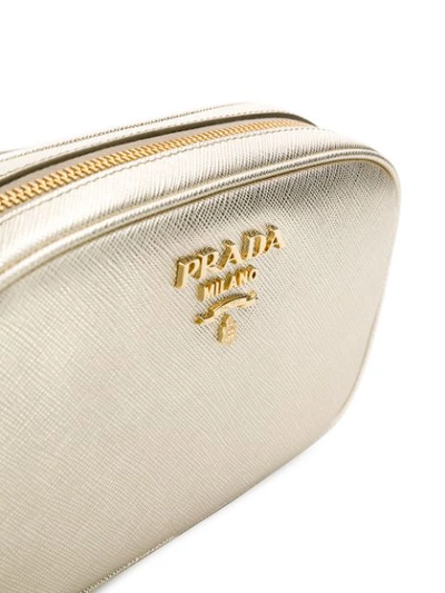 Shop Prada Saffiano Belt Bag In Gold