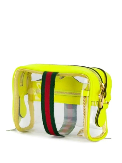 Shop Gucci Transparent Panel Crossbody Bag In Green