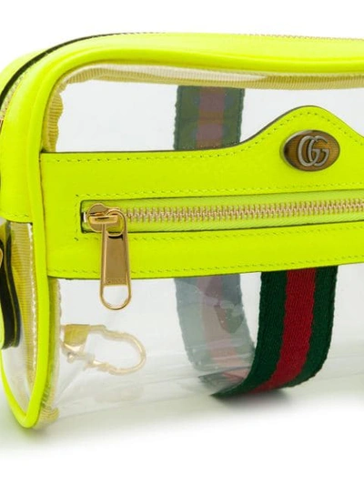 Shop Gucci Transparent Panel Crossbody Bag In Green