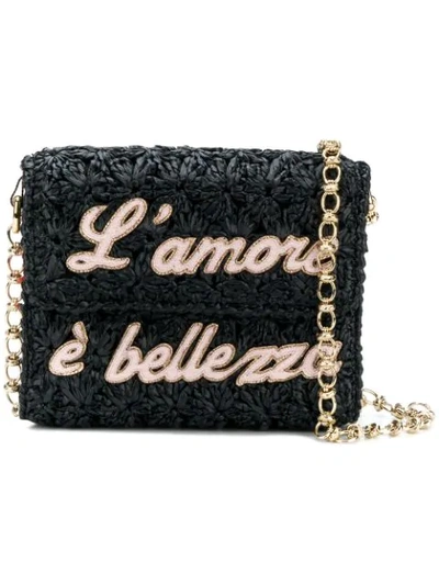 Shop Dolce & Gabbana Dg Millennials L'amore È Bellezza Shoulder Bag In Black