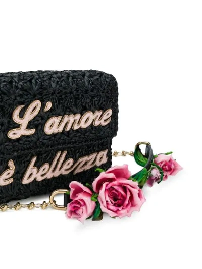 Shop Dolce & Gabbana Dg Millennials L'amore È Bellezza Shoulder Bag In Black