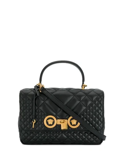 VERSACE QUILTED ICON DUAL CARRY BAG - 黑色