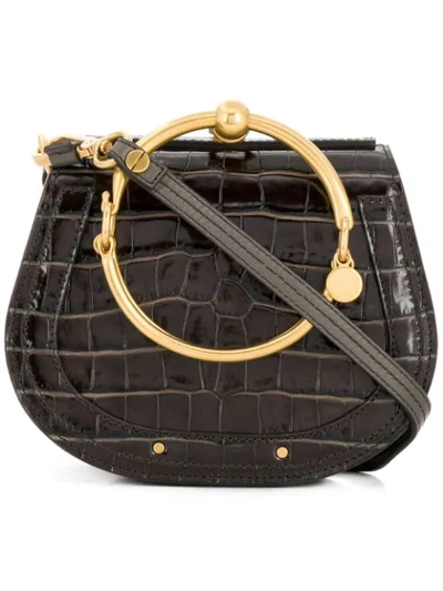 Shop Chloé Small Nile Bracelet Bag In Brown