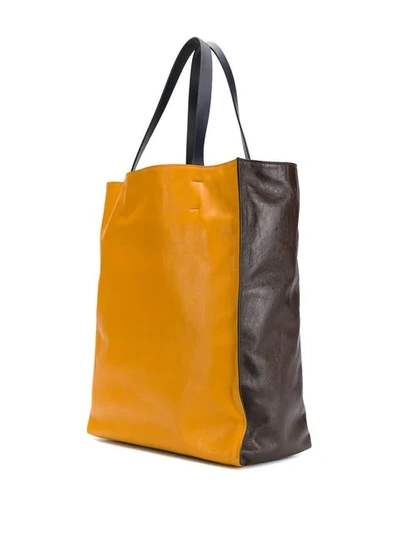 Shop Marni Colour-block Tote Bag In Z2c56 Yellow Brown