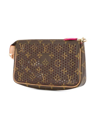 Shop Pre-owned Louis Vuitton Perforated Pochette Bag - Brown
