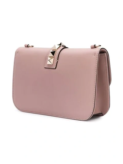Shop Valentino Garavani Glam Lock Shoulder Bag - Neutrals