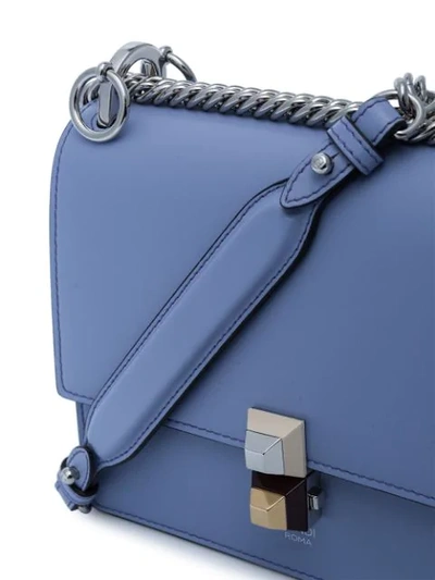 Shop Fendi Blue Kan I Small Leather Shoulder Bag In F11dj
