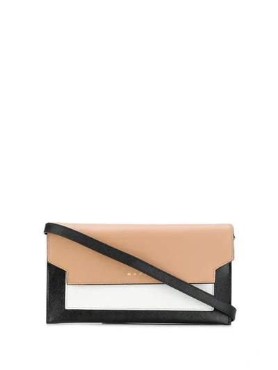 Shop Marni Mini Colour-block Bag In Black