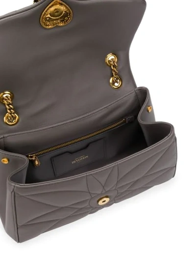 Shop Dolce & Gabbana Heart Plaque Shoulder Bag In Grey