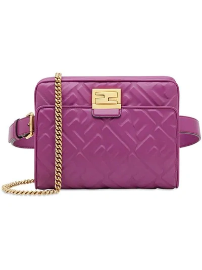 Shop Fendi Upside Down Belt Bag In Purple