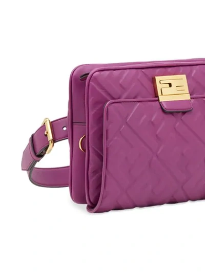 Shop Fendi Upside Down Belt Bag In Purple