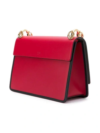 Shop Fendi Kan I F Leather Shoulder Bag In Red