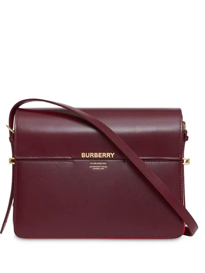 Shop Burberry Large Leather Grace Bag In Red