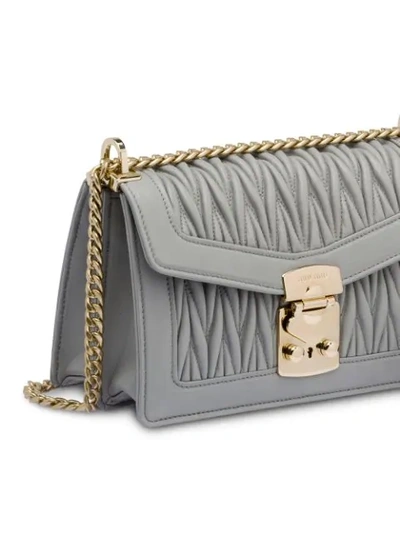 Shop Miu Miu Confidential Chain Bag In Grey